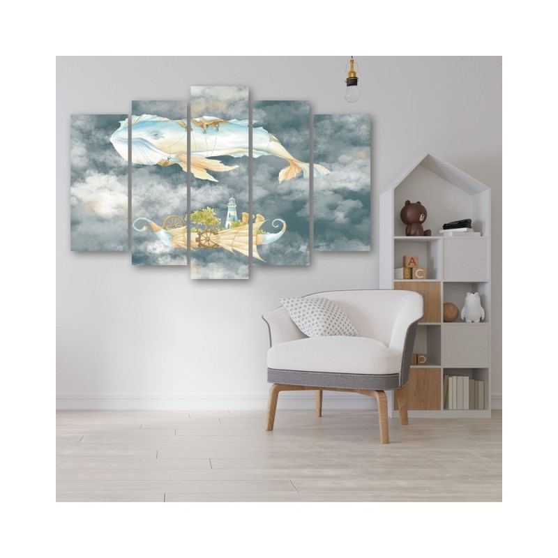 Modernes Wandbild - Fliegerwal und Schiff | Feeby