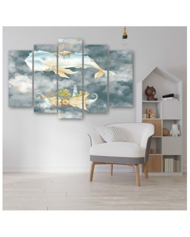 Modernes Wandbild - Fliegerwal und Schiff | Feeby