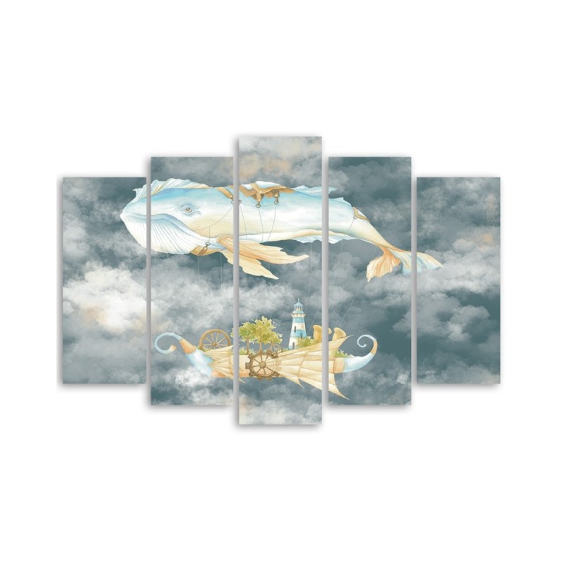 Modernes Wandbild - Fliegerwal und Schiff | Feeby