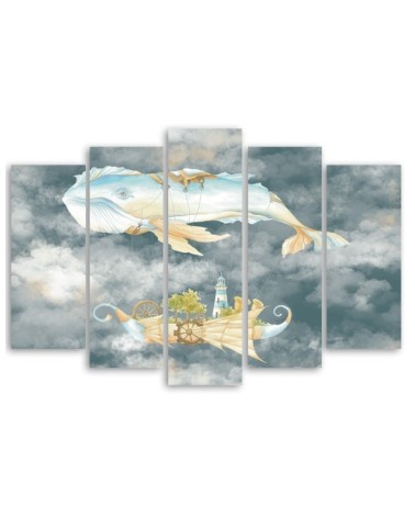 Modernes Wandbild - Fliegerwal und Schiff | Feeby