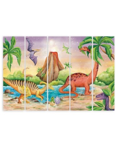 Leinwandbild - Dinosaurier am See | Feeby