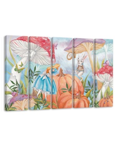 Children's Canvas painting five-part - Little Alice in Wonderland | FEEBY