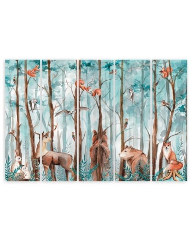 Leinwandbild - Waldtiere Hirschbär Fuchs | Feeby