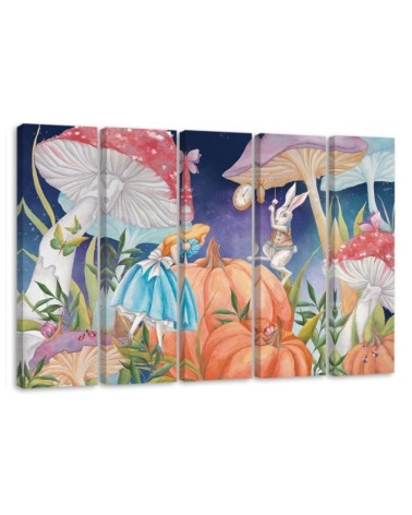 Children's room picture 5-part - Little Alice in the wonderland | FEEBY