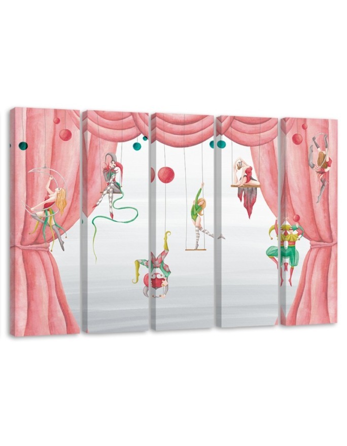 Canvas print for children's room 5 parts - Circus acrobats | FEEBY