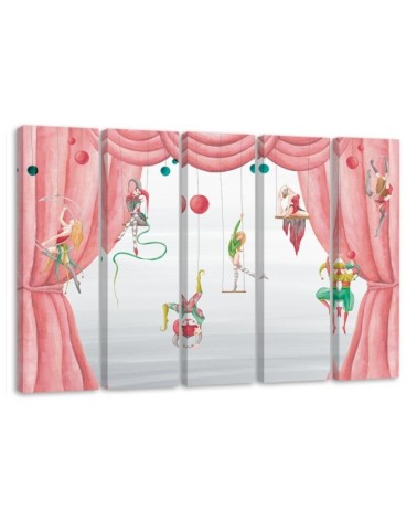 Canvas print for children's room 5 parts - Circus acrobats | FEEBY