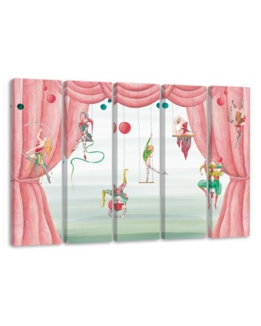 Canvas print for children's room 5 parts - Acrobats circus | FEEBY