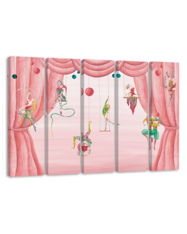 Canvas print for children's room 5 parts - Acrobats circus | FEEBY