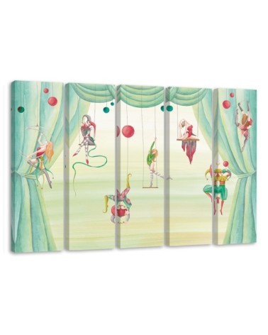 Canvas print for children's room 5 parts - Acrobats circus | FEEBY