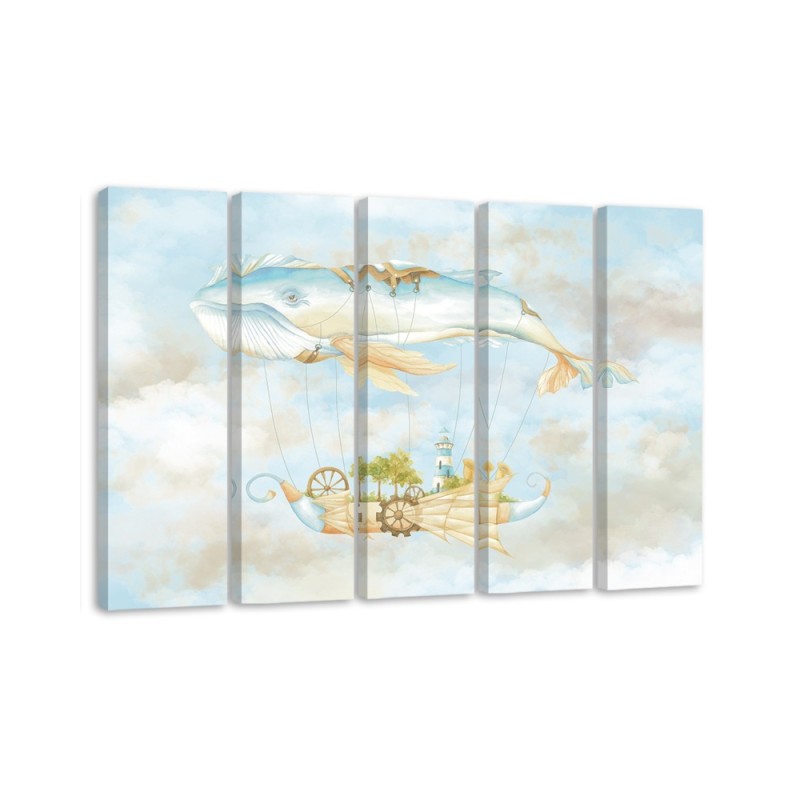 Leinwandbild - Fliegerwal und Schiff | Feeby