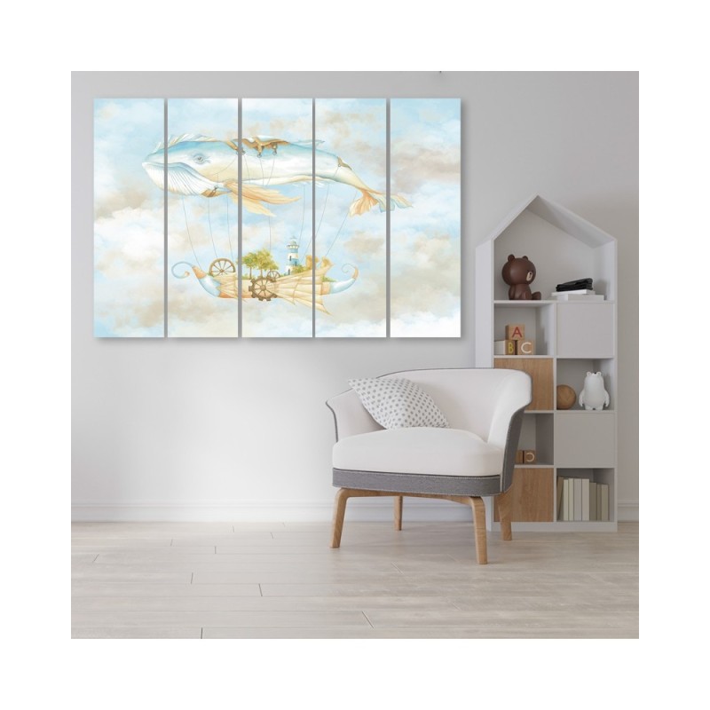 Leinwandbild - Fliegerwal und Schiff | Feeby