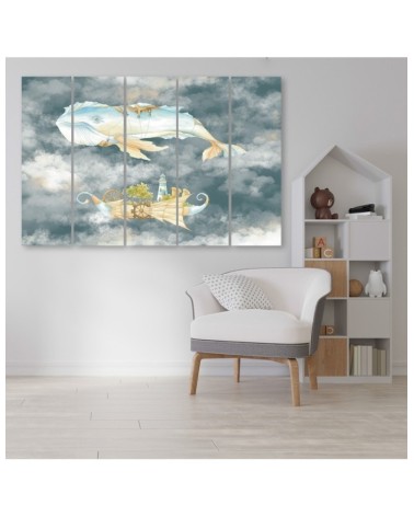 Bild auf Leinwand - Fliegerwal und Schiff | Feeby