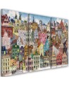 Painting for a child's room 3-part - Merry city | FEEBY
