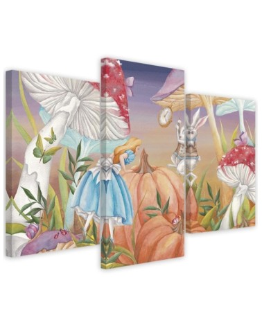 Painting for children triptych - Little Alice in the wonderland | FEEBY
