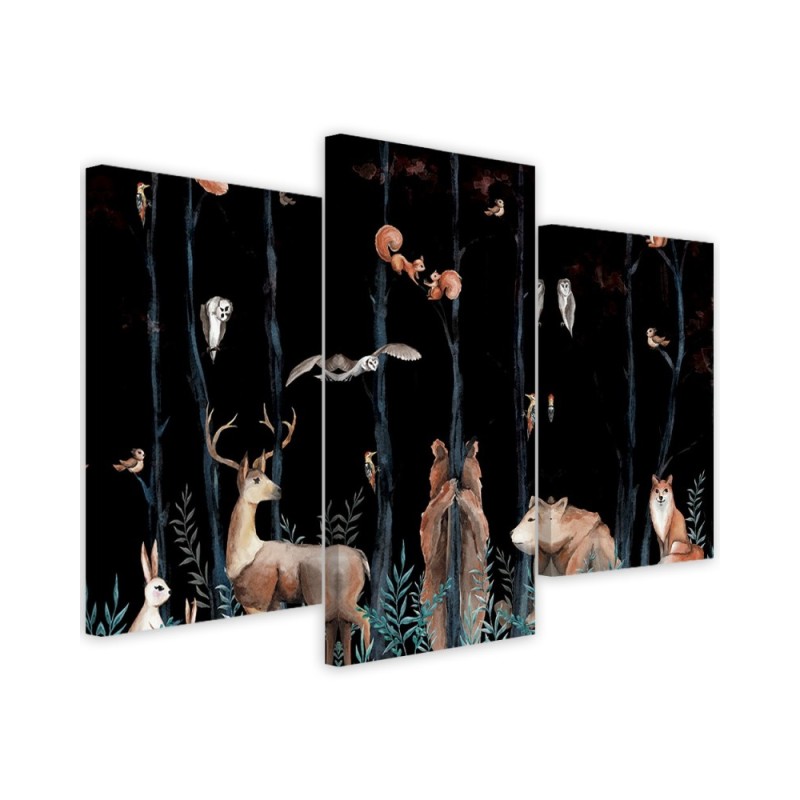 Painting on canvas for children - Forest animals deer bear fox | FEEBY