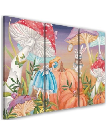 Children's triptych painting - Little Alice in Wonderland | FEEBY