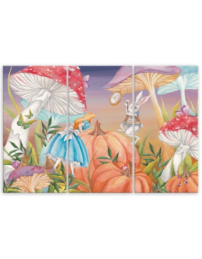 Children's triptych painting - Little Alice in Wonderland | FEEBY