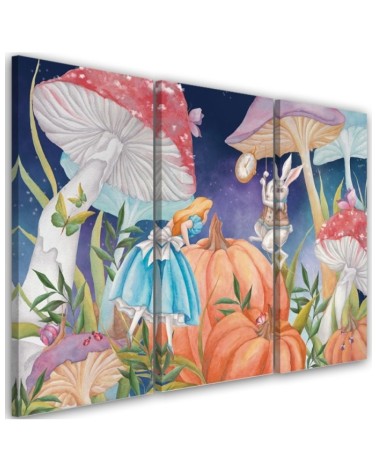 Painting for children triptych - Little Alice in Wonderland | FEEBY