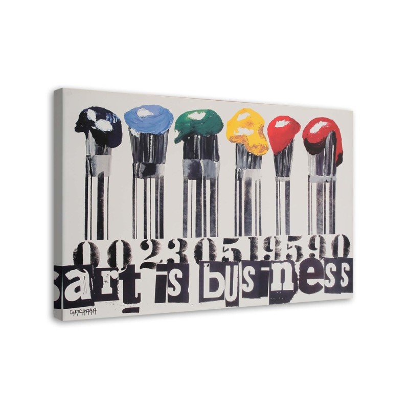 Leinwandbild - Pinsel mit farbiger Farbe | Feeby