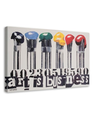 Leinwandbild - Pinsel mit farbiger Farbe | Feeby