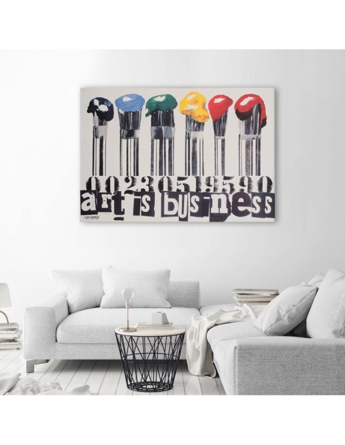 Obraz popart na ścianę drukowany - Abstrakcja z kolorową farbą | FEEBY