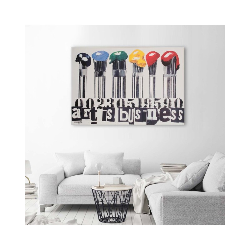 Leinwandbild - Pinsel mit farbiger Farbe | Feeby