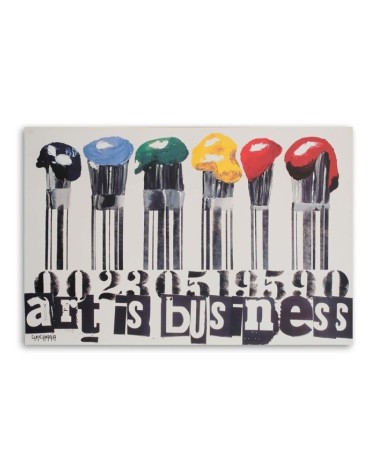 Leinwandbild - Pinsel mit farbiger Farbe | Feeby