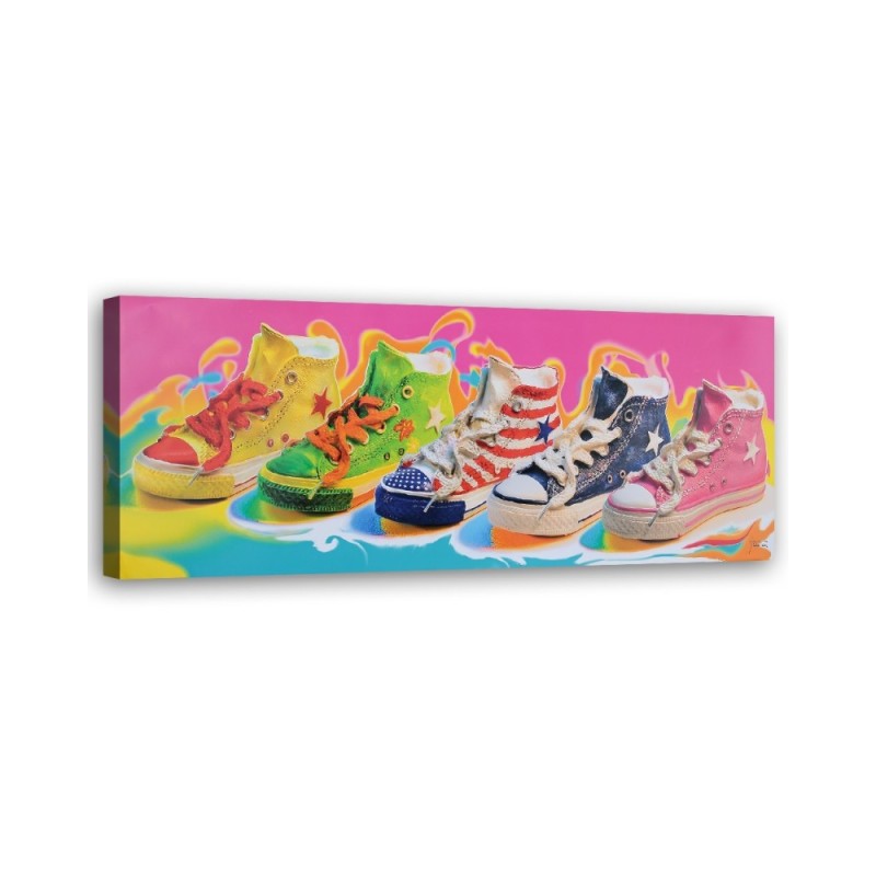 Dekoratives Leinwandbild - Farbige Turnschuhe | Feeby