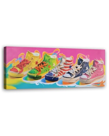 Panoramic canvas painting - Colourful trainers | FEEBY