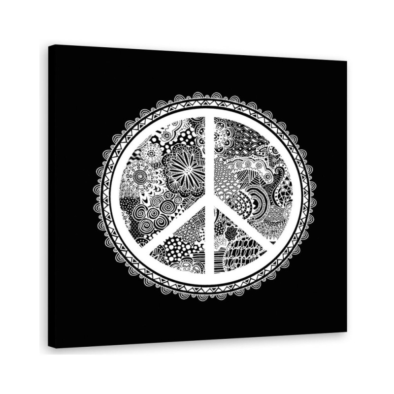 Canvas prints for teenager's room - Black and white peace sign Andrea Haase | FEEBY