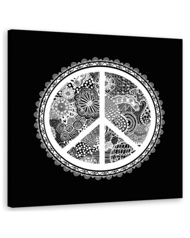Canvas prints for teenager's room - Black and white peace sign Andrea Haase | FEEBY