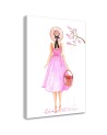 Decorative Canvas painting for teenage girl - Walk in pink dress Gisifraga | FEEBY