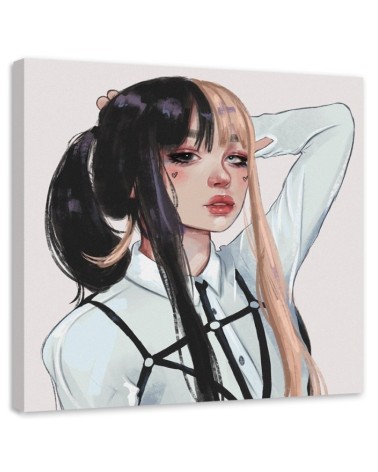Teenage room Canvas painting - Two-tone eyes by Vivian Arty | FEEBY