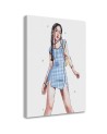 Canvas prints for teenage girl's room - Blue checkered dress by Vivian Arty | FEEBY