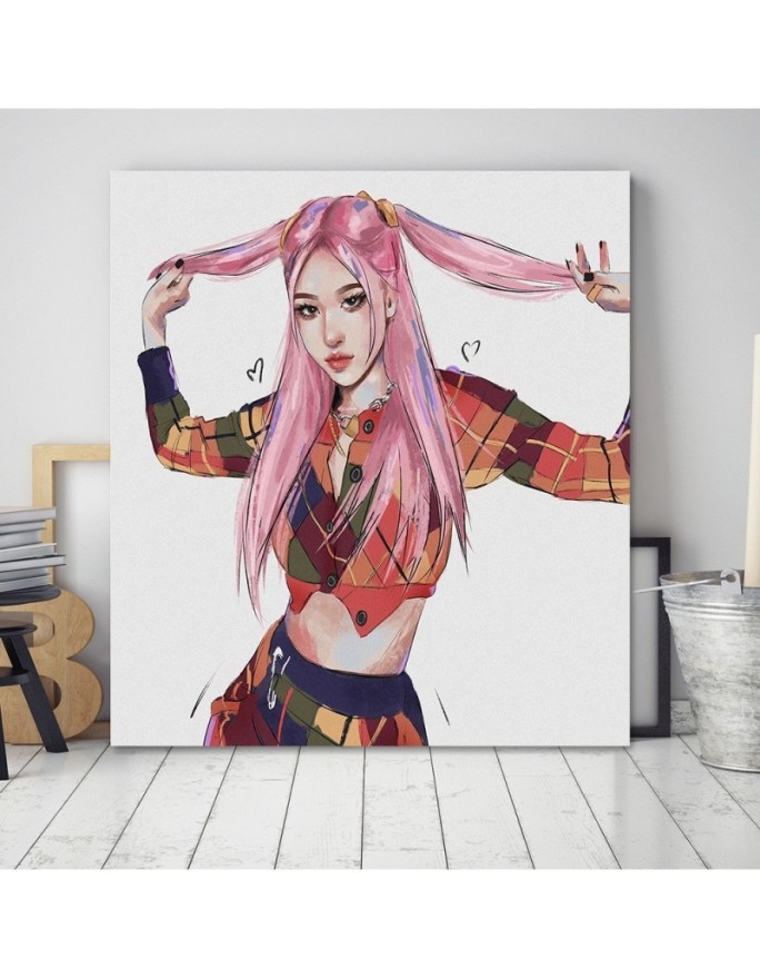 Modne obrazy dla nastolatków - Dziewczyna w różowych włosach Vivian Arty