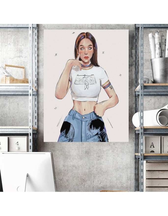 Nowoczesny obraz dla nastolatków - Dziewczyna w jeansach Vivian Arty