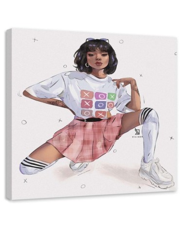 Canvas prints for teenagers - Teenage girl in pink skirt Vivian Arty | FEEBY