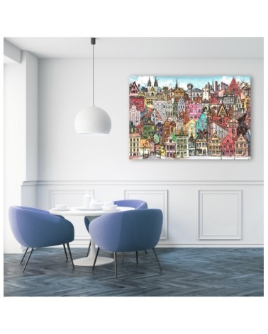 Modernes Wandbild - Fröhliche Stadt | Feeby