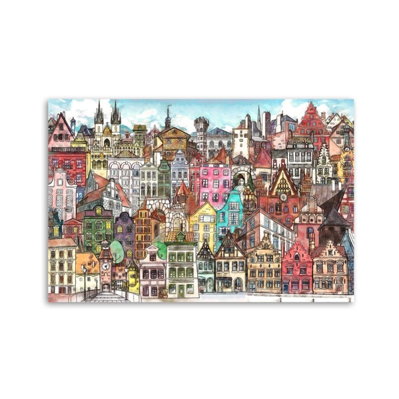 Modernes Wandbild - Fröhliche Stadt | Feeby