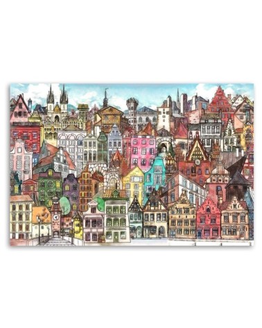 Modernes Wandbild - Fröhliche Stadt | Feeby