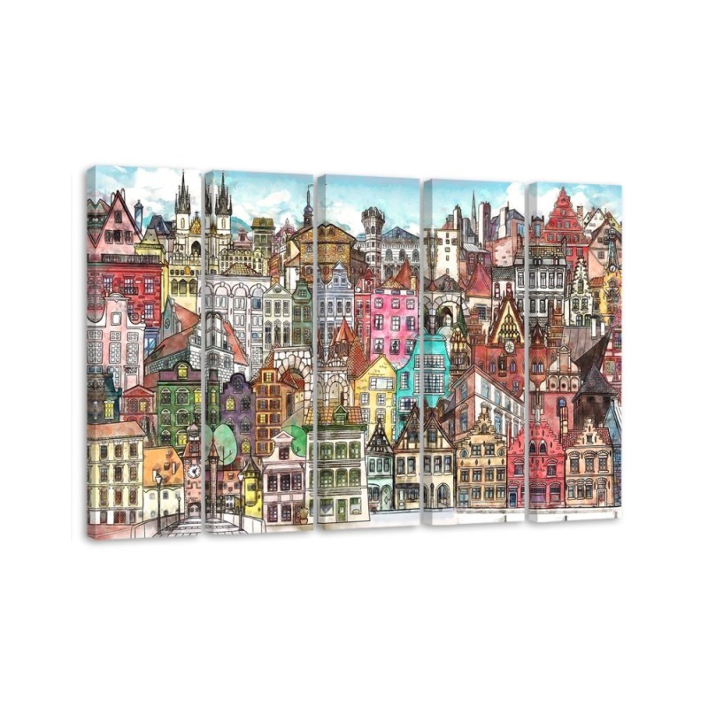 Bild auf Leinwand - Fröhliche Stadt | Feeby