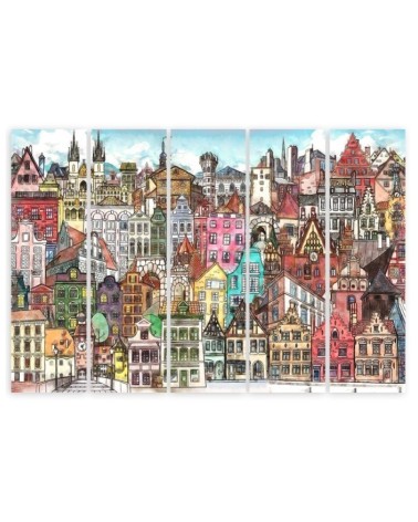 Bild auf Leinwand - Fröhliche Stadt | Feeby