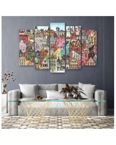 Bild auf Leinwand - Fröhliche Stadt | Feeby