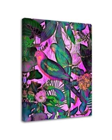 Modern Canvas paintings for the living room - Tropical coloured birds by Andrea Haase | FEEBY
