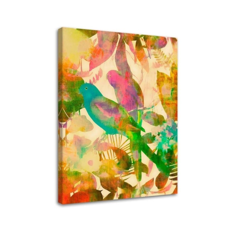 Digital art Canvas painting for the living room - Tropical birds 2 Andrea Haase | FEEBY