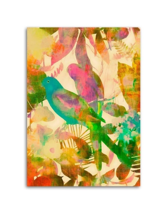 Digital art Canvas painting for the living room - Tropical birds 2 Andrea Haase | FEEBY