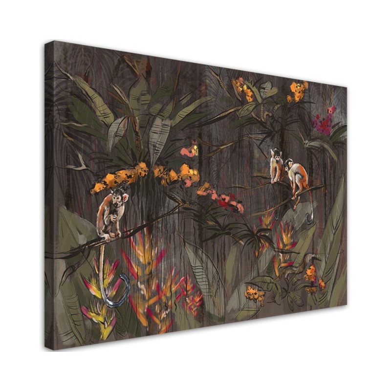 Bild auf Leinwand - Affen im Dschungel | Feeby