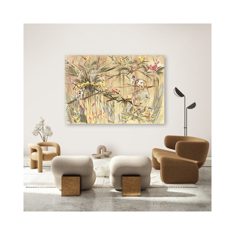 Leinwandbild modern - Affen im Dschungel | Feeby