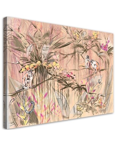 Leinwandbild - Affen im Dschungel | Feeby