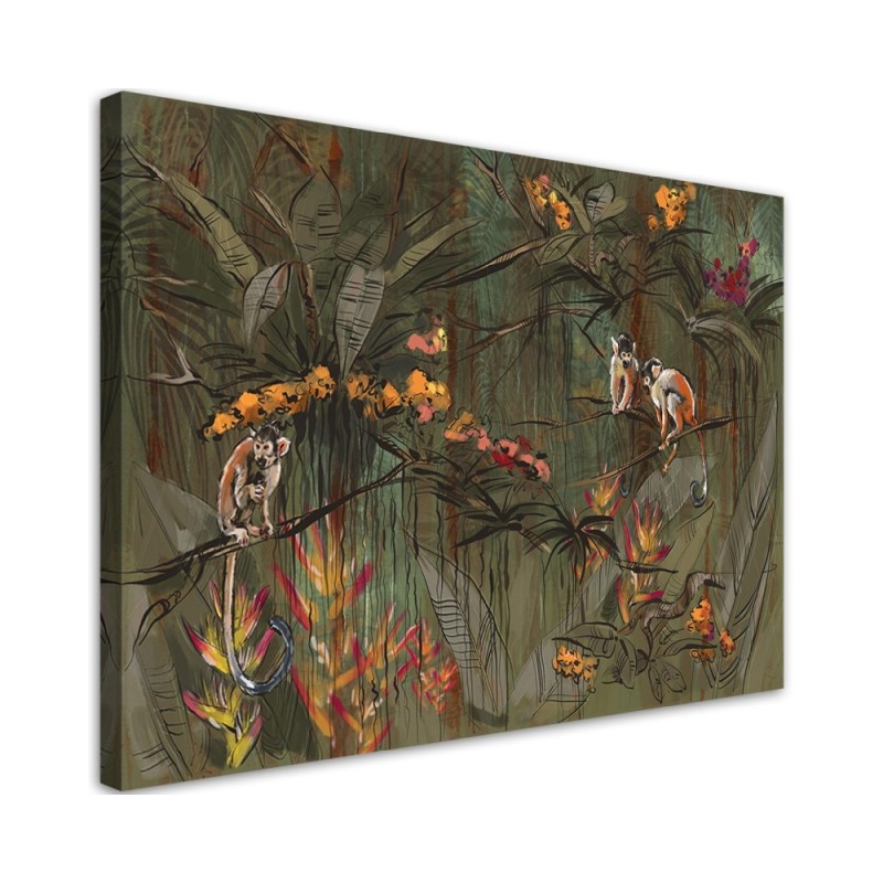 Bild auf Leinwand - Affen im Dschungel | Feeby